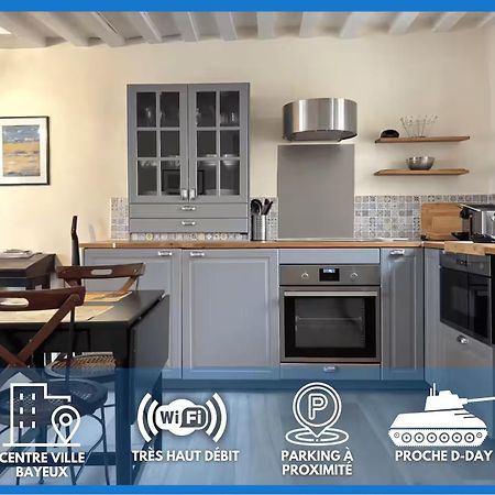 Les Remparts Apt Spacieux 1 Er Etage Renove Joliment Decore Bien Equipe Plein Centre Bayeux Proche Plages Du Debarquement Parking Gratuit A Proximite Exterior foto